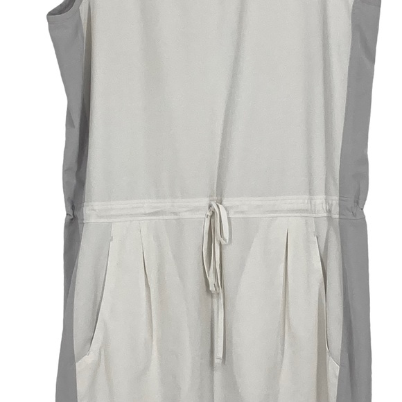 Womens Athleta Size Small Gray/White Zoe Sport Drawstring Waist Sleeveless Dress - Picture 3 of 9